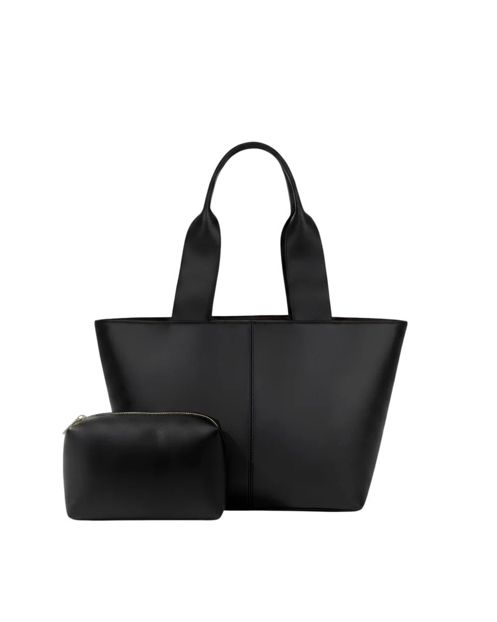 Uni Tote Bag Black — Spacious Faux Leather Tote for Women Pakistan | MYLIGHT.PK