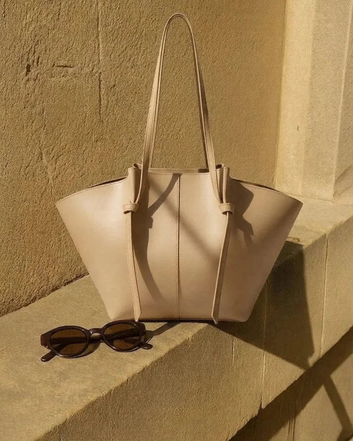 Amara Tote Beige Bag close up — Structured Women Tote Pakistan