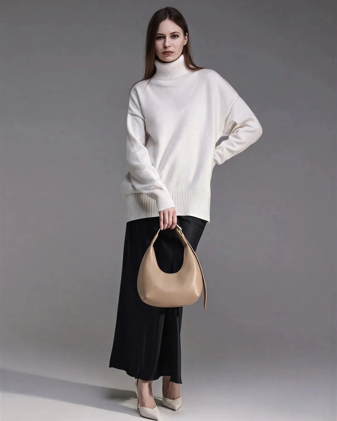 Velora Beige Bag close up — Faux Leather Shoulder Bag Women Pakistan