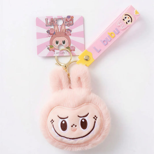 Labubu Plush Keychain (Pink)