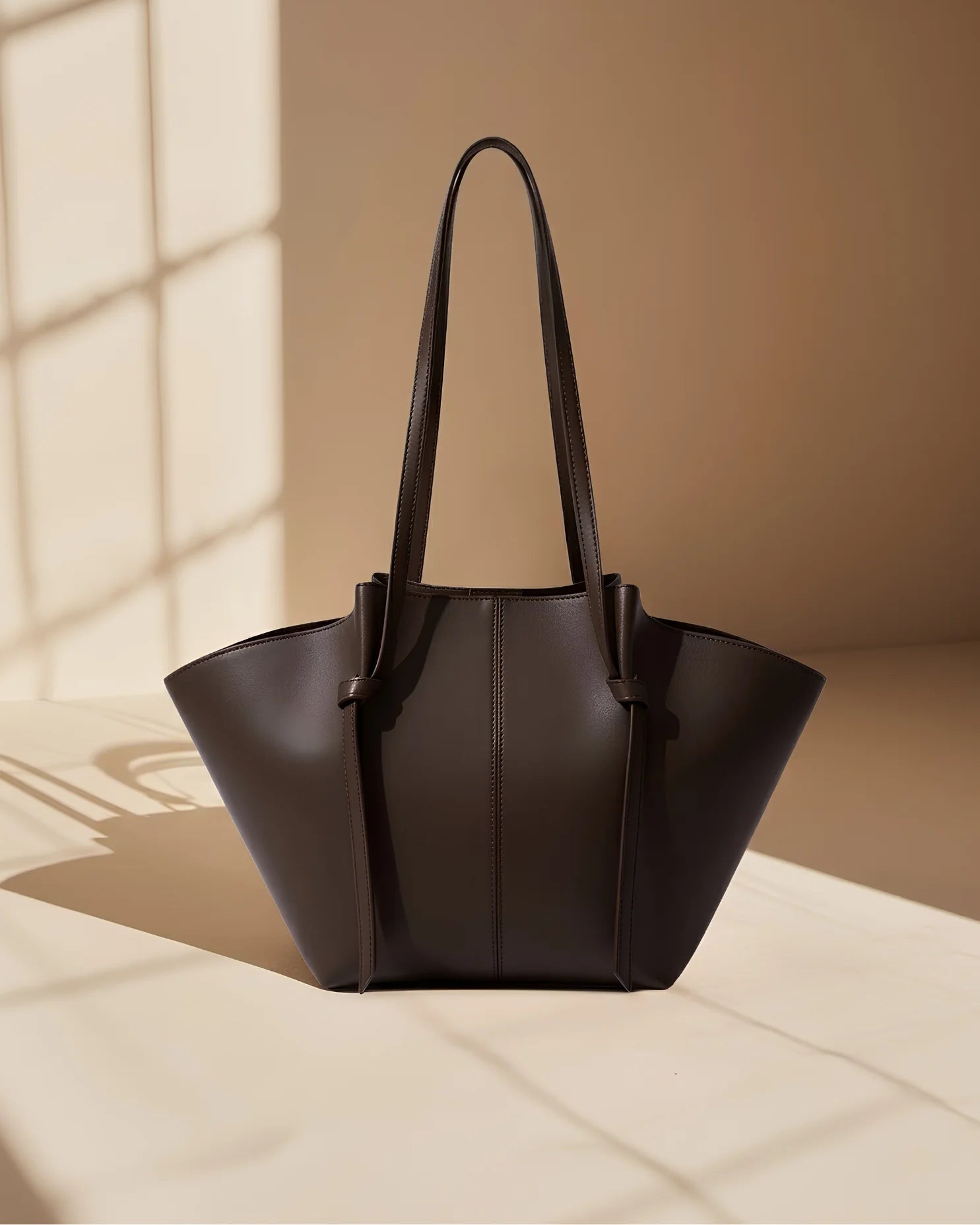 Amara Tote Dark Brown Bag side view — Structured Tote Women Pakistan