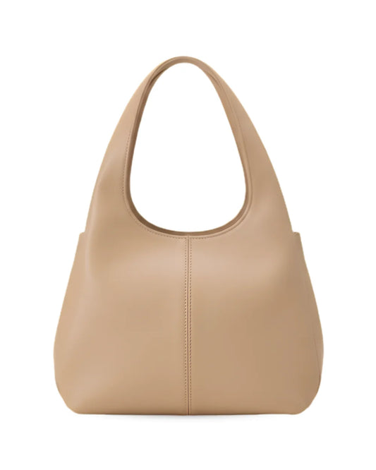 Nova Shoulder Beige Bag front view — Neutral Structured Shoulder Bag for Women Pakistan | MYLIGHT.PK