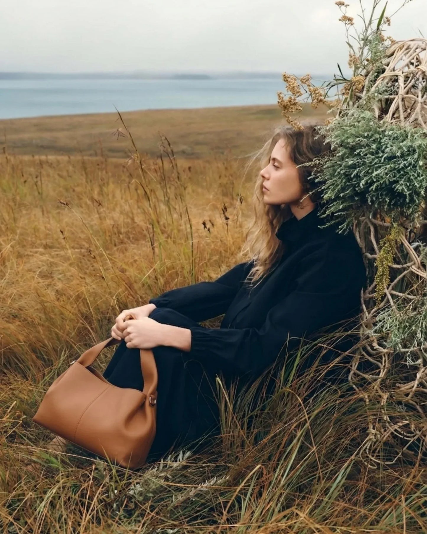 High-quality brown leather shoulder bag for women - The Haven Collection by My Light Pakistan