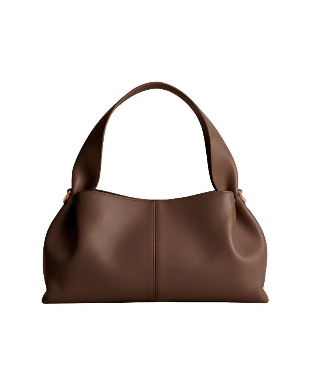 Front view of dark brown leather handbag for women in Pakistan - The Haven Collection by My Light